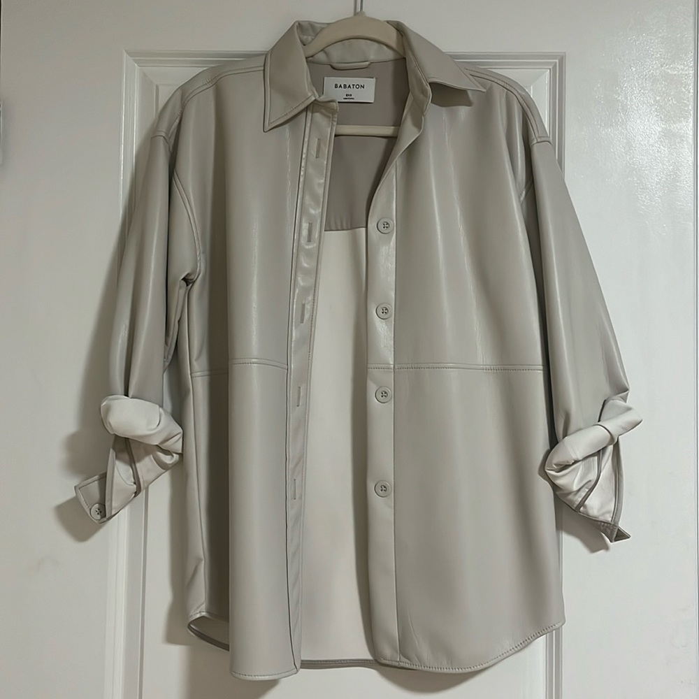Vegan Leather Button Down